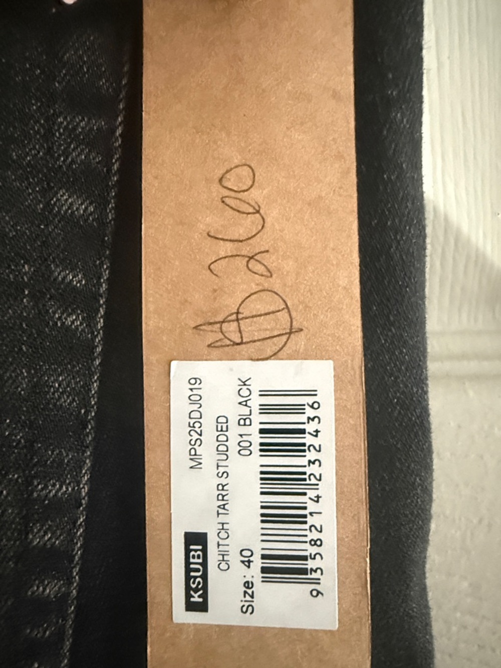 Ksubi Black Slim Straight Jeans with White Back-Pocket Graphic - Picture 3 of 6